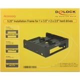 DeLOCK Cadre de montage 5.25" pour 1x 3.5" et 2x 2.5" Noir, 18000
