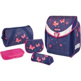Herlitz Flexi Plus Butterfly Dreams Ensemble de cartables Fille Rose, Violet Violâtre/Rose, Lunch box, Plumier, Étui pour crayons, Cartable, Sac de sport, Fille, Ecole primaire, Sac à dos, 18 L, Rose, Violet