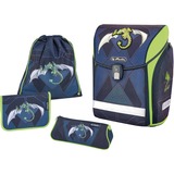 Herlitz Midi Plus Robo Dragon Ensemble de cartables Garçon Vert, Marine Bleu/Vert, Plumier, Étui pour crayons, Cartable, Sac de sport, Garçon, Ecole primaire, Sac à dos, 16 L, Vert, Marine