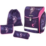 Herlitz Midi Plus Unicorn Night Ensemble de cartables Fille Rose, violet Violâtre, Plumier, Étui pour crayons, Cartable, Sac de sport, Fille, Ecole primaire, Sac à dos, 16 L, Rose, violet