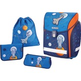 Herlitz Midi Plus Universe Ensemble de cartables Garçon Bleu, Orange Bleu/Orange, Plumier, Étui pour crayons, Cartable, Sac de sport, Garçon, Ecole primaire, Sac à dos, 16 L, Bleu, Orange