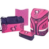 Herlitz Motion Plus Unicorn Day Fille Rose, Violet Ensemble de cartables Violâtre/Rose, Étui pour crayons, Cartable, Sac de sport, Fille, Ecole primaire, Sac à dos, 18 L, Rose, violet