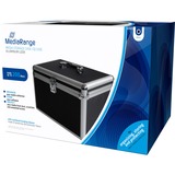 MediaRange BOX71 étui disque optique Caisse rigide 200 disques Noir, Valise Noir, Caisse rigide, 200 disques, Noir, Toison, Plastique, Bois, 120 mm, Aluminium, Vente au détail