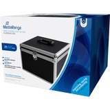 MediaRange BOX72 étui disque optique Caisse rigide 300 disques Noir, Valise Noir, Caisse rigide, 300 disques, Noir, Toison, Plastique, Bois, 120 mm, Aluminium, Vente au détail