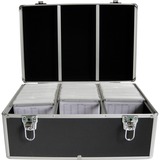 MediaRange BOX73 étui disque optique Caisse rigide 500 disques Noir, Valise Noir, Caisse rigide, 500 disques, Noir, Toison, Plastique, Bois, 120 mm, Aluminium, Vente au détail