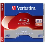 Verbatim BD-RE 25 GO, Disques Blu-ray 2x, 5 pièces, Blanc Bleu Surface, Vente au détail