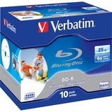 Verbatim BD-R 25GB étui bijou, Disques Blu-ray 6x, 10 pièces, Imprimable, Détail Lite