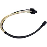 Broadcom L5-00220-00 câble Serial Attached SCSI (SAS) 0,6 m Noir, Adaptateur 0,6 m, SFF8643, 4x SATA, Droit, Droit, Mâle/Mâle