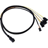 Broadcom L5-00221-00 câble Serial Attached SCSI (SAS) 1 m Noir, Adaptateur 1 m, SFF8643, 4x SATA, Droit, Droit, Mâle/Mâle
