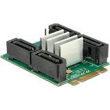 DeLOCK 62850 carte et adaptateur d'interfaces Interne SATA PCIe, SATA, PCIe 2.0, Noir, Vert, Argent, Marvell, 6 Gbit/s