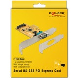 DeLOCK 90293 carte et adaptateur d'interfaces Interne RS-232, Convertisseur PCIe, RS-232, Profil bas, PCIe 2.0, SUN2212, 0,0001152 Gbit/s