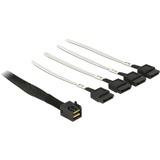 DeLOCK Mini SAS HD SFF-8643 > 4x SATA 7-Pin, Câble Noir, 0,5 mètre