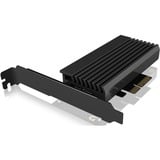 ICY BOX IB-PCI214M2-HSL, Adaptateur Noir, Avec dissipateur thermique et bande LED