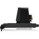 ICY BOX IB-PCI214M2-HSL, Adaptateur Noir, Avec dissipateur thermique et bande LED