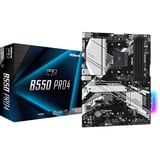 ASRock B550 Pro4 carte mère socket AM4 Noir/Argent, RAID, Gb-LAN, Sound, ATX