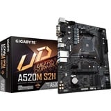 GIGABYTE A520M S2H  carte mère socket AM4 Noir/gris, RAID, Gb-LAN, Sound, µATX 