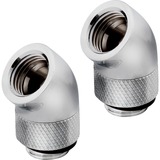 Corsair Hydro X Series 45° Rotary Adaptateur, Connecteur Chrome, 2 pièces
