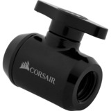 Corsair Hydro X Series XF Ball Valve, Soupape Noir, Raccord, Laiton, Noir, 1/4", Liquide