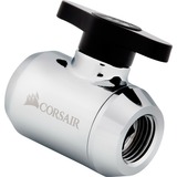 Corsair Hydro X Series XF Ball Valve, Soupape Chrome, Raccord, Laiton, Chrome, 1/4", Liquide