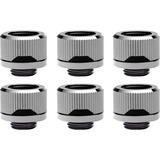 EKWB EK-Quantum Torque 6-Pack HDC 14 - Nickel Black, Connecteur Argent/Noir