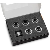 EKWB EK-Quantum Torque 6-Pack HDC 16 - Nickel Black, Connecteur Argent/Noir