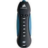 Corsair Clé USB 3.0 sécurisée Flash Padlock 3 64 Go Noir/Bleu, CMFPLA3B-64Go