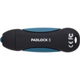 Corsair Clé USB 3.0 sécurisée Flash Padlock 3 64 Go Noir/Bleu, CMFPLA3B-64Go