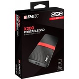 Emtec X200 Portable 256 Go SSD externe Noir/Rouge, USB-C 3.2 (5 Gbit/s)