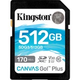 Kingston Canvas Go! Plus 512 Go SDXC, Carte mémoire Noir, UHS-I U3, Class 10, A2