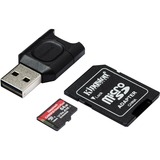 Kingston Canvas React Plus 64 Go microSDXC, Carte mémoire Noir, Incl. Adapteur et MobileLite Plus microSD Reader