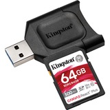 Kingston Canvas React Plus SDXC 64 Go, Carte mémoire Noir, Incl. adapteur, UHS-II U3, Class 10, V90