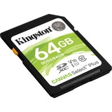 Kingston Canvas Select Plus SDXC 64 Go, Carte mémoire Noir, SDS2/64GB, Class 10 UHS-I U3