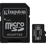 Kingston Canvas Select Plus microSD 32 Go, Carte mémoire Noir, SDCS2/32GB, Class 10 UHS-I A1, Incl. Adaptateur