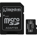 Kingston Canvas Select Plus microSD Card 32 Go, Carte mémoire Noir, SDCS2/32GB, Class 10 UHS-I A1, Incl. Adaptateur