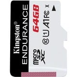 Kingston MicroSDXC haute endurance 64 Go, Carte mémoire Blanc/Noir, UHS-I (U1), classe 10