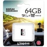 Kingston MicroSDXC haute endurance 64 Go, Carte mémoire Blanc/Noir, UHS-I (U1), classe 10