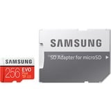 SAMSUNG 256 Go EVO +, Carte mémoire Rouge/Blanc, MB-MC256GA/EU, Class 10, incl. adaptateur