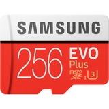 Samsung EVO Plus microSDXC 256 Go, Carte mémoire Rouge/Blanc, MB-MC256HA/EU, Class 10, Incl. Adapter