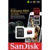 SanDisk Extreme PRO microSDHC 32 Go, Carte mémoire UHS-I U3, Classe 10, V30, A1, Adaptateur SD inclus