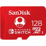 SanDisk MicroSDXC pour Nintendo Switch, 128 Go, Carte mémoire Rouge, UHS-I U3, V30