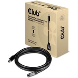 Club 3D Mini DisplayPort > DisplayPort 1.4 (female), Câble d'extension Noir, 0,1 mètres