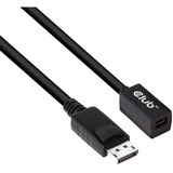 Club 3D Mini DisplayPort > DisplayPort 1.4 (male), Câble d'extension Noir, 0,1 mètres