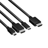 Club 3D Multiport vers HDMI, Adaptateur 4K 60 Hz, USB Type C + HDMI + MiniDisplayPort vers HDMI