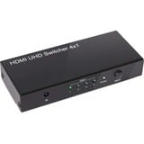 Club 3D Switchbox HDMI 2.0 UHD 4 ports, Switch HDMI Noir, CSV-1370