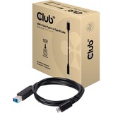 Club 3D USB-C 3.1 Gen2 > USB-B M/M, Câble Noir, 1 mètre