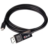 Club 3D USB-C > DisplayPort 1.4 , Câble Noir, 1,8 mètre