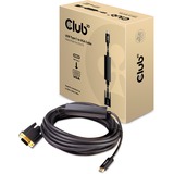 Club 3D USB-C - VGA Actif, Câble Noir, 5 mètres