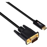 Club 3D USB-C - VGA Actif, Câble Noir, 5 mètres