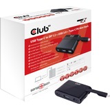 Club 3D USB type-C - DP + USB 3.0 + type-C , Station d'accueil Noir, CSV-1537