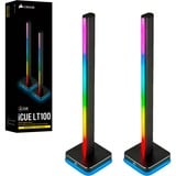 Corsair iCUE LT100 Smart Lighting Tower Starter Kit, Support Noir, Panneau intelligent, Noir, Multicolore, Chambre d'enfant, Couloir, Couloir, Home office, Salon, Bureau, 1 sortie(s) CA, Sol, Sol, Table